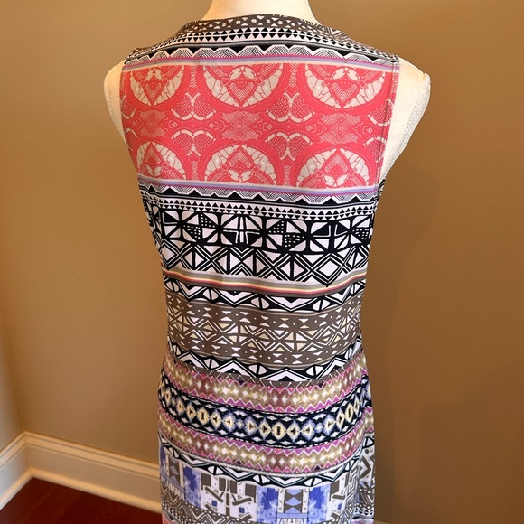 Chicos Multi Print Embellished Maxi Dress Size 1 - Picture 5 of 6